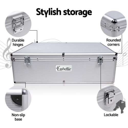 Embellir CD Case DVD Cases Storage Box 1000 Discs Aluminium Case DVD Folders - Image 11
