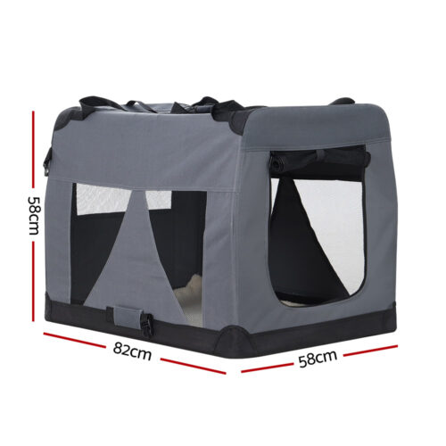 i.Pet Pet Carrier Soft Crate Dog Cat Travel 82x58CM Portable Foldable Car XL - Image 3