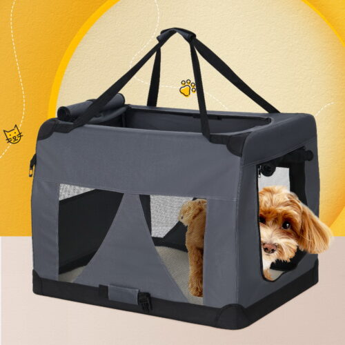 i.Pet Pet Carrier Soft Crate Dog Cat Travel 82x58CM Portable Foldable Car XL - Image 9