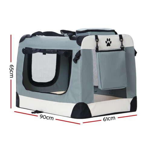 i.Pet Pet Carrier Soft Crate Dog Cat Travel 90x61CM Portable Foldable Car 2XL - Image 3