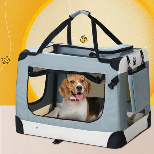 i.Pet Pet Carrier Soft Crate Dog Cat Travel 90x61CM Portable Foldable Car 2XL - Image 9
