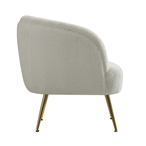 Artiss Armchair Lounge Chair Accent Chairs Armchairs Sherpa Boucle Sofa White - Image 5