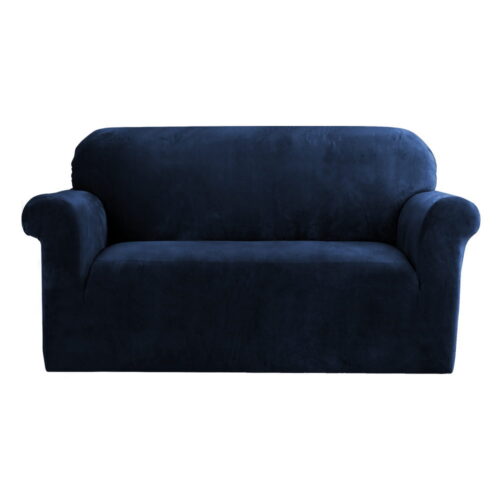Artiss Sofa Cover Couch Covers 2 Seater Velvet Sapphire - Image 2