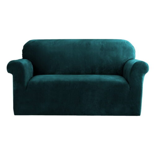 Artiss Sofa Cover Couch Covers 2 Seater Velvet Agate Green - Image 2