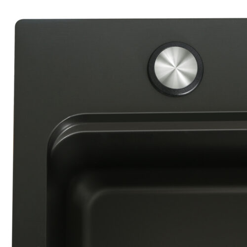 Cefito Kitchen Sink 75X45CM Stainless Steel Basin Single Bowl Drain Part Black - Image 5