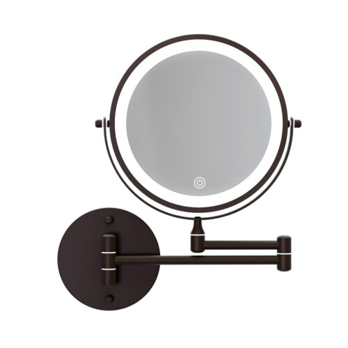 Embellir Extendable Makeup Mirror 10X Magnifying Double-Sided Bathroom Brown - Image 4