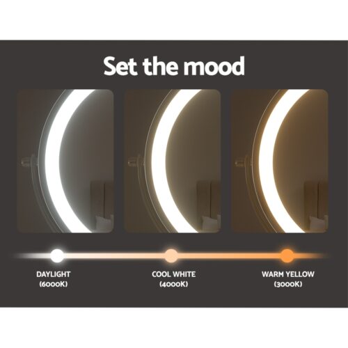 Embellir Makeup Mirror 20x20cm 10X Magnifying with LED Light Rotation Tabletop - Image 7