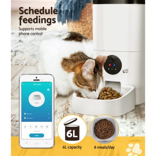 i.Pet Automatic Pet Feeder 6L Wifi Camera Dog Cat Smart Food Dispenser Timer - Image 8
