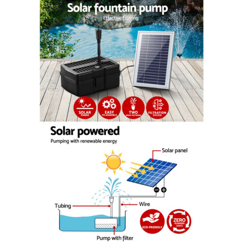Gardeon Solar Pond Pump with Filter Box 4.6FT - Image 5