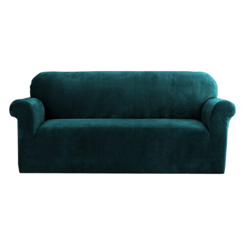 Artiss Sofa Cover Couch Covers 3 Seater Velvet Agate Green - Image 2