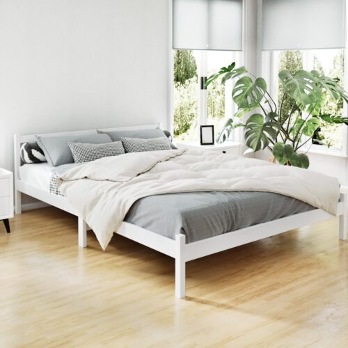 Artiss Bed Frame Queen Size Wooden White SOFIE - Image 2