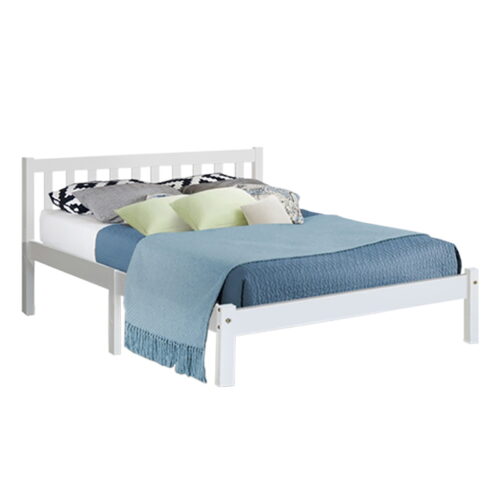 Artiss Bed Frame Queen Size Wooden White SOFIE - Image 8
