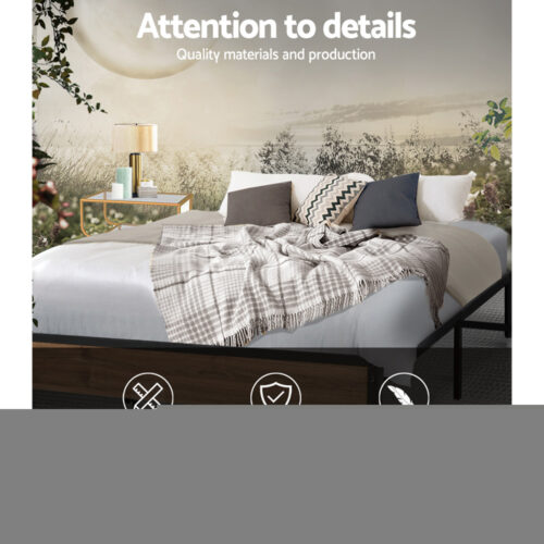 Artiss Bed Frame Metal Bed Frame Bed Base OSLO - Double - Image 4