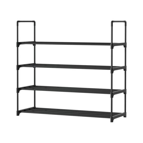 Artiss Shoe Rack 4-tier 16 Pairs Stackable Black - Image 3