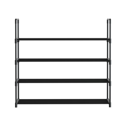 Artiss Shoe Rack 4-tier 16 Pairs Stackable Black - Image 5