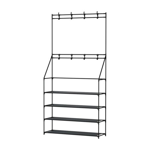 Artiss Shoe Rack Hall Tree 16 Pairs Black - Image 3
