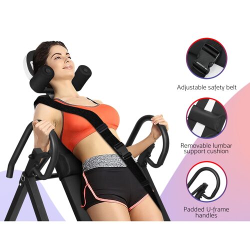 Everfit Inversion Table Gravity Exercise Inverter Back Stretcher Home Gym Grey - Image 5