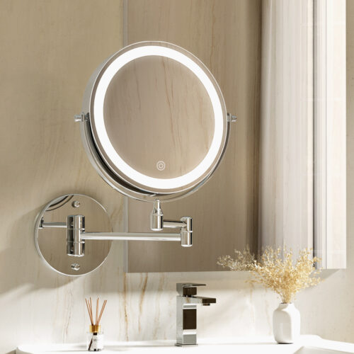 Embellir Extendable Makeup Mirror 10X Magnifying Double-Sided Bathroom Silver - Image 6