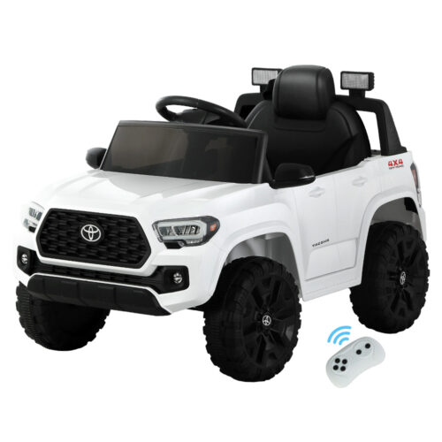 Kids Electric Ride On Car Toyota Tacoma Off Road Jeep Toy Cars Remote 12V Whte - Image 2