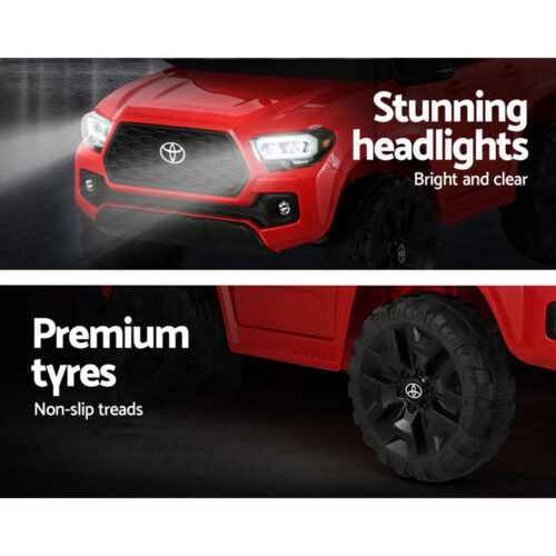 Kids Electric Ride On Car Toyota Tacoma Off Road Jeep Toy Cars Remote 12V Red - Image 8