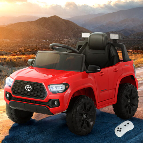 Kids Electric Ride On Car Toyota Tacoma Off Road Jeep Toy Cars Remote 12V Red - Image 9