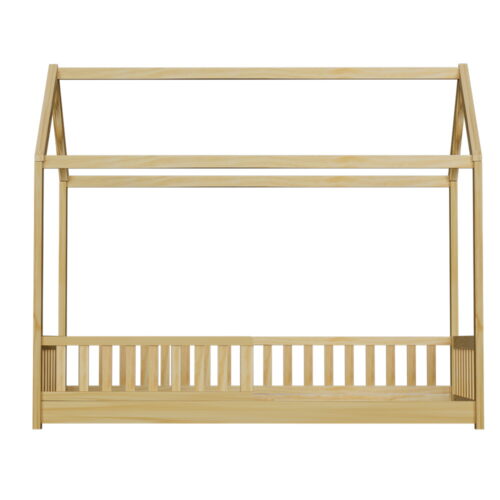 Artiss Bed Frame Wooden Kids House Frame Oak ROCK - Image 4