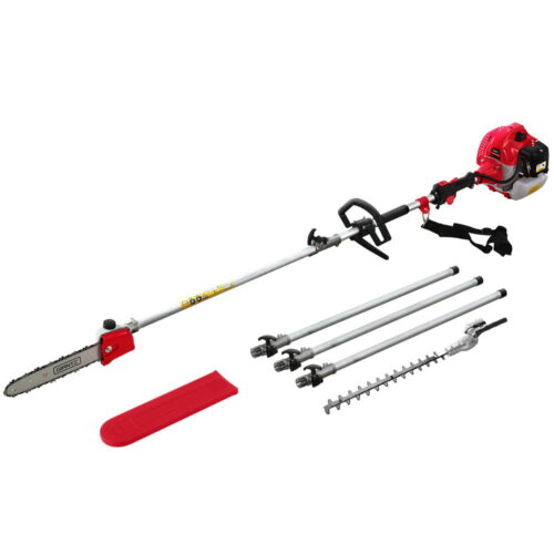 Giantz 62CC Pole Chainsaw Hedge Trimmer 12in Chain Saw 5.6m Long Reach Red - Image 2