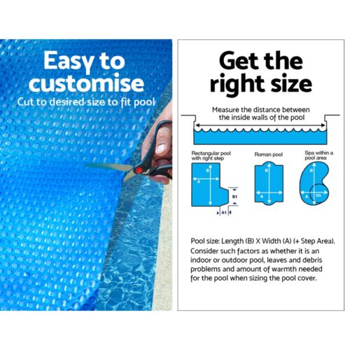 Aquabuddy Pool Cover 6.5x3m 400 Micron Silver Swimming Pool Solar Blanket 4m Roller - Image 5