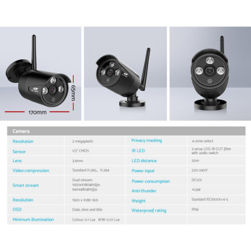 UL-tech Wireless CCTV Security System 8CH NVR 3MP 8 Bullet Cameras 4TB - Image 5