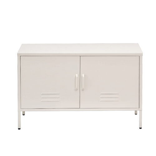 Artiss Buffet Sideboard Metal Cabinet - BASE White - Image 3