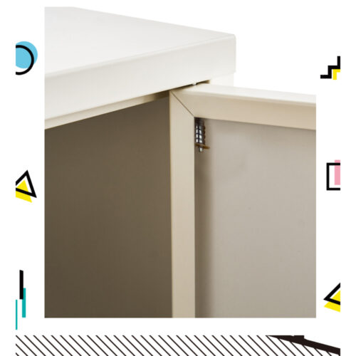 Artiss Buffet Sideboard Metal Cabinet - BASE White - Image 7