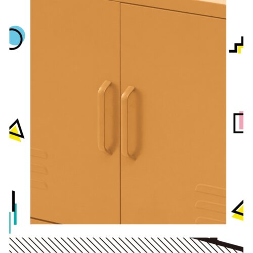 Artiss Buffet Sideboard Metal Cabinet - BASE Yellow - Image 5
