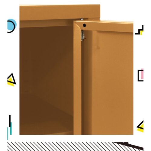 Artiss Buffet Sideboard Metal Cabinet - BASE Yellow - Image 7