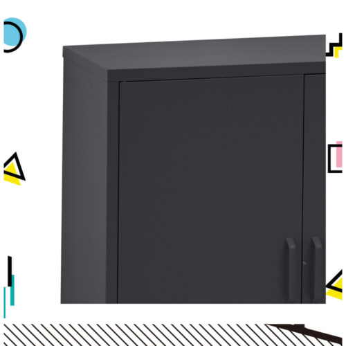 Artiss Buffet Sideboard Metal Cabinet - SWEETHEART Charcoal - Image 5