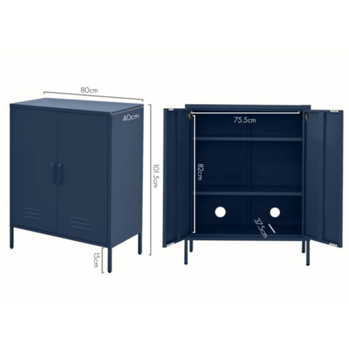 Artiss Buffet Sideboard Metal Cabinet - SWEETHEART Blue - Image 4