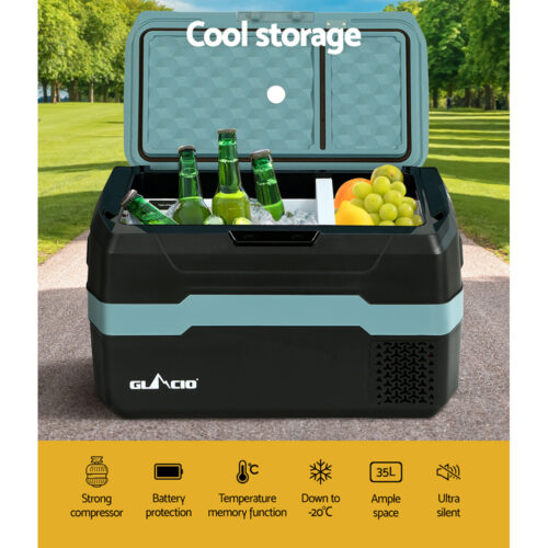 Glacio 35L Portable Fridge Freezer Fridges Cooler Camping 12V/24V/240V Caravan - Image 6