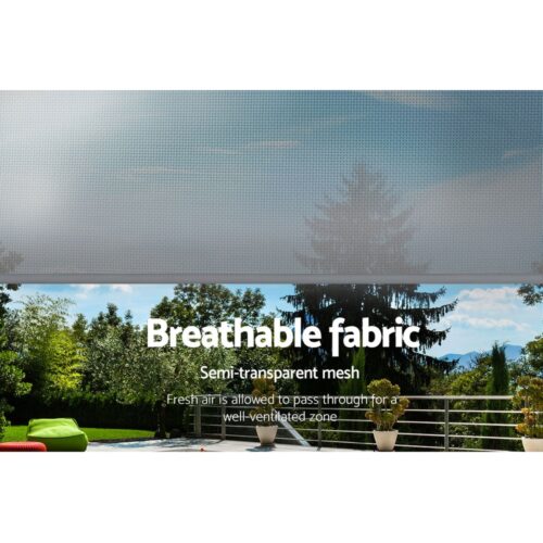 Instahut 3X2.5M Outdoor Blinds Awning Roll Down Screen Fabric Blinds Outdoor Window Shade Grey - Image 7