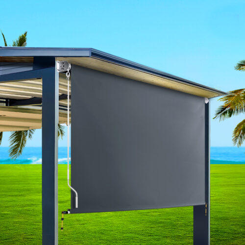 Instahut 2.7X2.5M Outdoor Blinds Awning Roll Down Canopy Retractable Outdoor Blinds Window Shade Grey - Image 9
