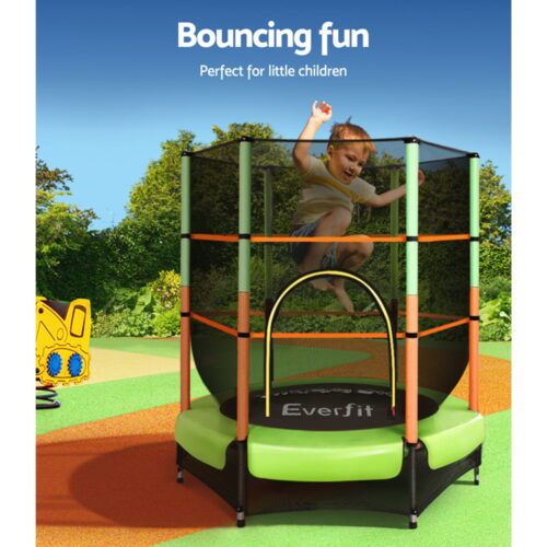 Everfit 4.5FT Trampoline for Kids Trampoline w/ Enclosure Safety Net Rebounder Gift Green - Image 5