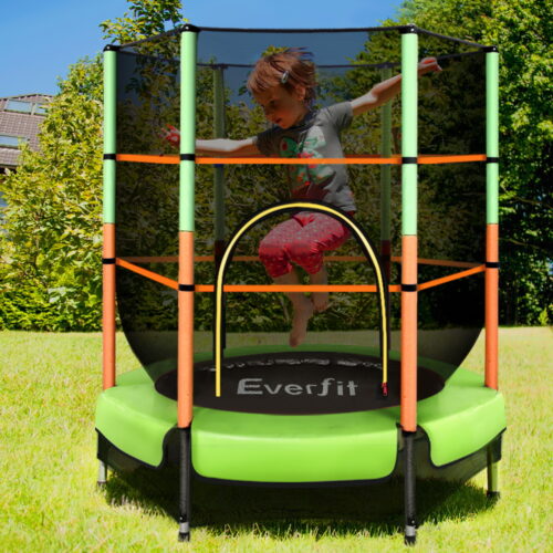 Everfit 4.5FT Trampoline for Kids Trampoline w/ Enclosure Safety Net Rebounder Gift Green - Image 9