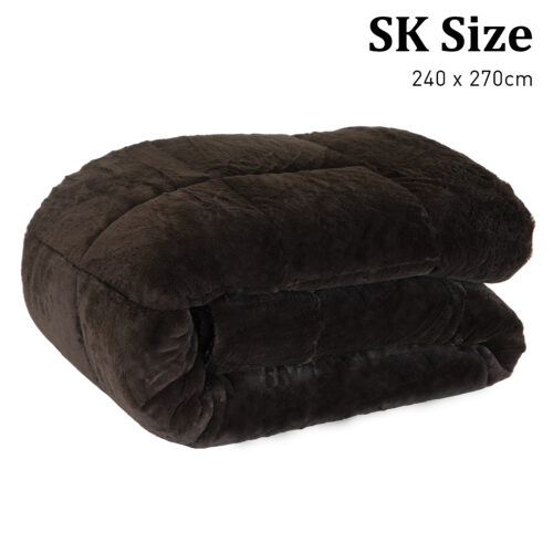 Laura Hill 500GSM Faux Mink Quilt Comforter Doona  Super King - Image 4