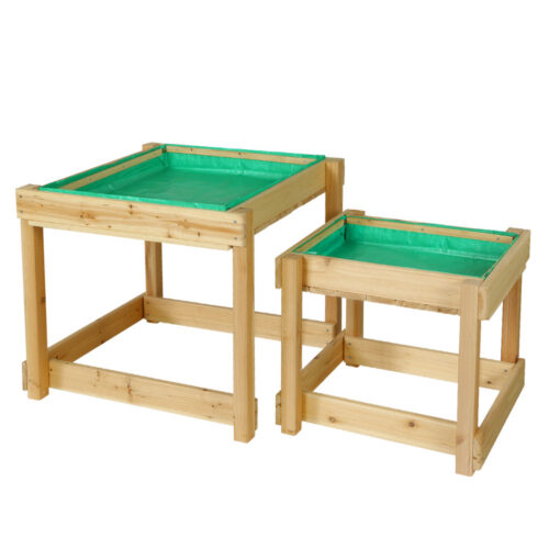 Keezi Kids Sandpit Wooden Sandbox Sand Pit Water Table Outdoor Toys 101cm - Image 2