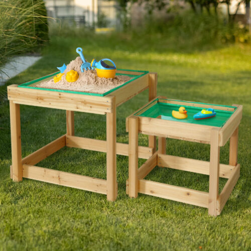 Keezi Kids Sandpit Wooden Sandbox Sand Pit Water Table Outdoor Toys 101cm - Image 9