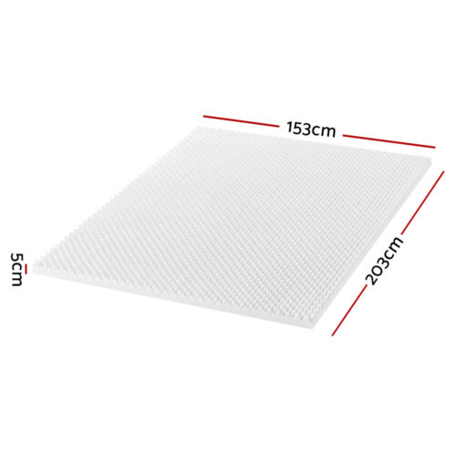 Giselle Bedding Memory Foam Mattress Topper Egg Crate 5cm Queen - Image 3
