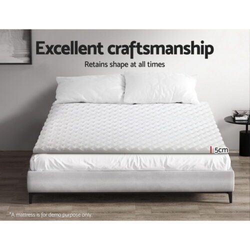 Giselle Bedding Foam Mattress Topper Egg Crate 5cm Double - Image 7