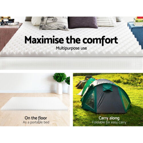 Giselle Bedding Foam Mattress Topper Egg Crate 5cm Double - Image 8