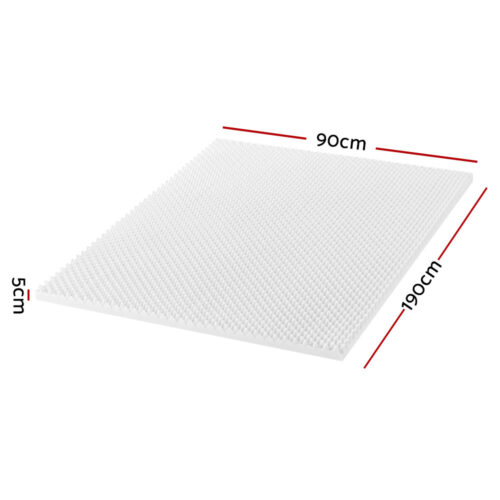 Giselle Bedding Memory Foam Mattress Topper Egg Crate 5cm Single - Image 3