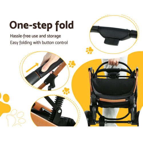 i.Pet Pet Stroller Dog Pram Large Cat Carrier Travel Foldable 4 Wheels Pushchair Double - Image 7