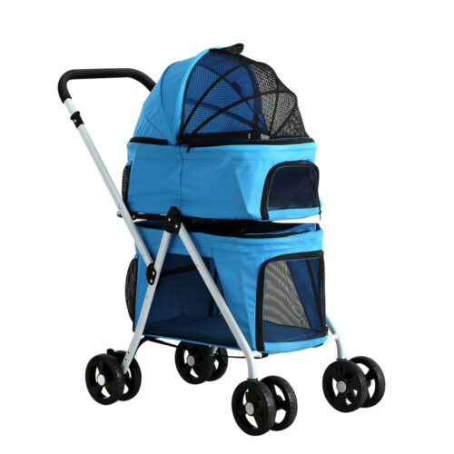 i.Pet Pet Stroller Dog Pram Large Cat Carrier Travel Foldable 4 Wheels Double - Image 2