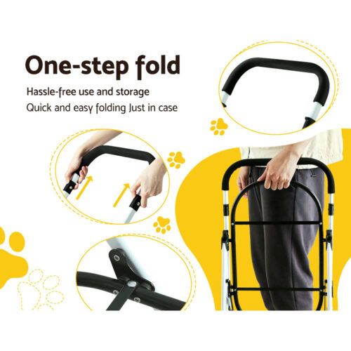 i.Pet Pet Stroller Dog Pram Large Cat Carrier Travel Foldable 4 Wheels Double - Image 8